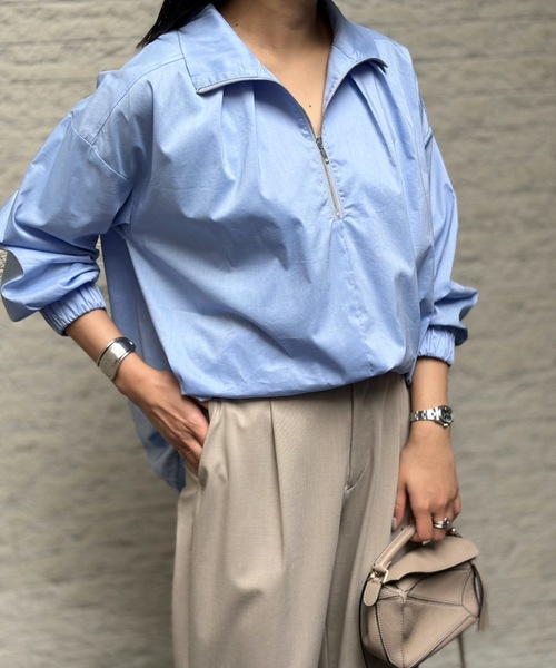 ハーフジップドロストヘムシャツ Emma Taylor│STYLEDOOR