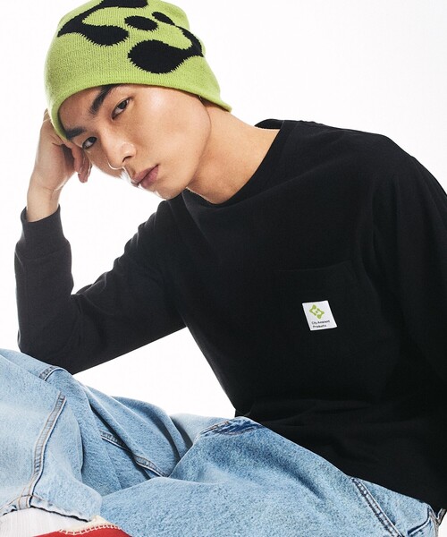 City Ambient Products: スクエアロゴ ポケット ロングスリーブ Tシャツ(Tシャツ/カットソー)|City Ambient Products(シティアンビエントプロダクツ)