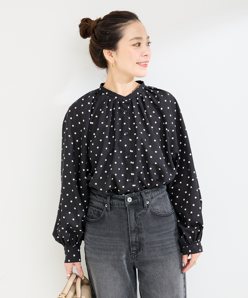 CELT&COBRA★入手困難★希少サイズL★格子チェック ウール長袖シャツ 黒 セール】《追加》ウォッシャブル / オーガンディクロップシャツ