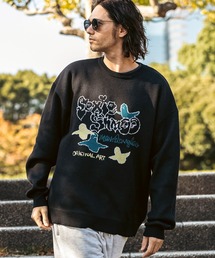 【WEB・直営店限定】MARK GONZALES ARTWORK COLLECTION(マーク ゴンザレス)フロントジャガードクルーネックニット/4type/3colors