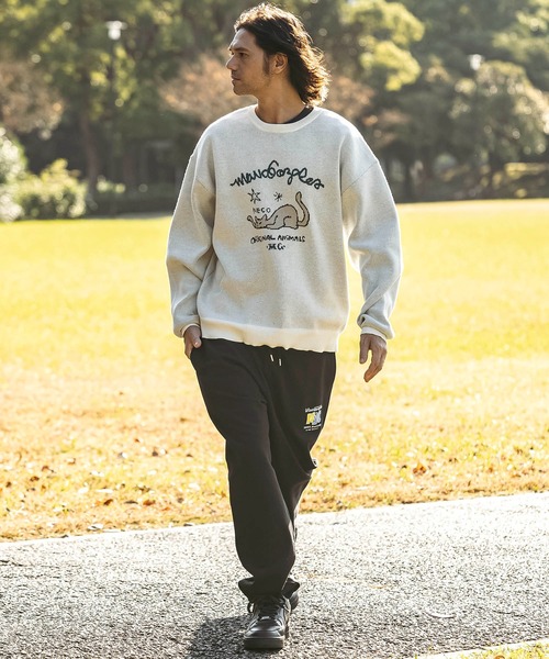 Mark Gonzales（マーク・ゴンザレス）の「【WEB・直営店限定】MARK GONZALES ARTWORK COLLECTION(マーク ゴンザレス)フロントジャガードクルーネックニット/4type/3colors（ニット/セーター・メンズ・ホワイト系1/ホワイト系2/ホワイト系3/ホワイト系4/ブラック系1/ブラック系2/ブラック系3/ブラック系4/グリーン系1/グリーン系2/ネイビー系1/ネイビー系2・M/L/XL）」の18枚目の写真