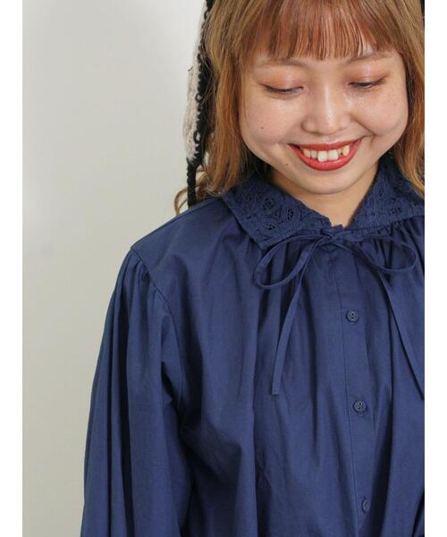 Samansa Mos2（サマンサ モスモス）の「オーバーレース襟ブラウス（シャツ/ブラウス・レディース・キナリ/ブラック/ネイビー・F）」の19枚目の写真