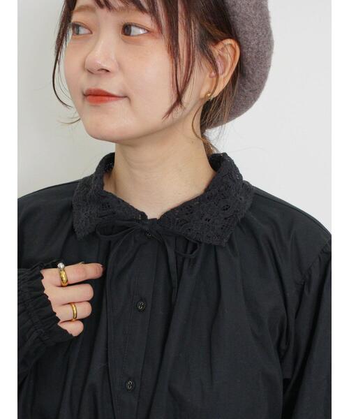Samansa Mos2（サマンサ モスモス）の「オーバーレース襟ブラウス（シャツ/ブラウス・レディース・キナリ/ブラック/ネイビー・F）」の13枚目の写真