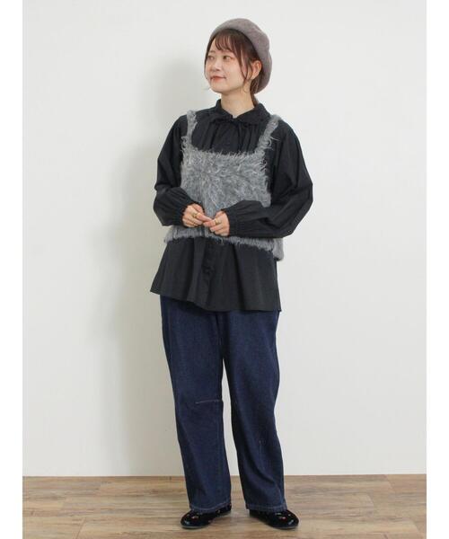 Samansa Mos2（サマンサ モスモス）の「オーバーレース襟ブラウス（シャツ/ブラウス・レディース・キナリ/ブラック/ネイビー・F）」の9枚目の写真