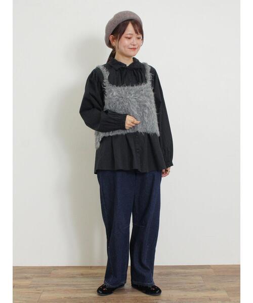 Samansa Mos2（サマンサ モスモス）の「オーバーレース襟ブラウス（シャツ/ブラウス・レディース・キナリ/ブラック/ネイビー・F）」の8枚目の写真