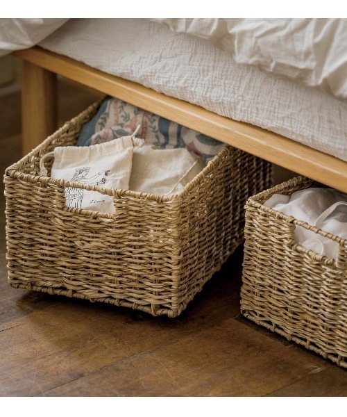 ａｍ＆ｂｅ すき間収納で生活感を目隠し キャスター付きラタン風バスケット（収納グッズ）｜Kraso（クラソ）