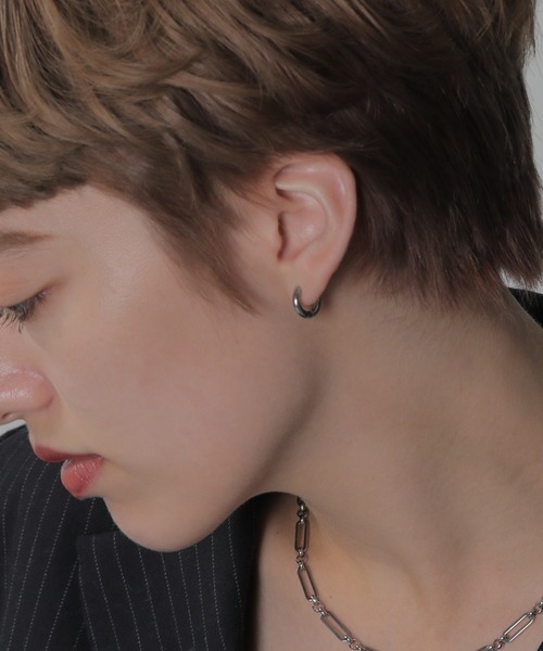 ORLEAN(オルレアン)の「【ORLEAN】ワンタッチフープピアス 12mm 316L(ピアス(両耳用)・レディース・シルバー/ゴールド・フリー)」の2枚目の写真