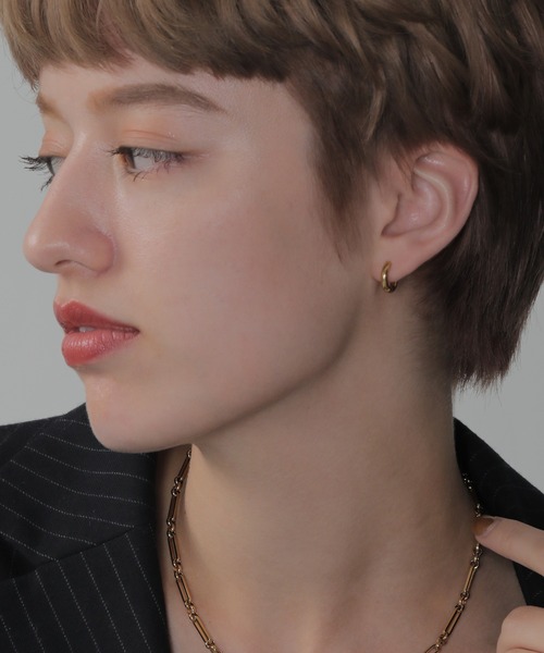 ORLEAN(オルレアン)の「【ORLEAN】ワンタッチフープピアス 12mm 316L(ピアス(両耳用)・レディース・シルバー/ゴールド・フリー)」の9枚目の写真