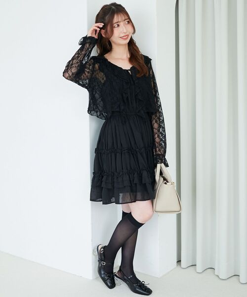 MAJESTIC LEGON(マジェスティックレゴン)の「フリルカラーリボンカーディガン(Tシャツ/カットソー・レディース・アイボリー/ホワイト系その他/ブラック系その他/ホワイト系その他2/ブルー系その他2/ブラック/オフホワイト・MEDIUM)」の22枚目の写真