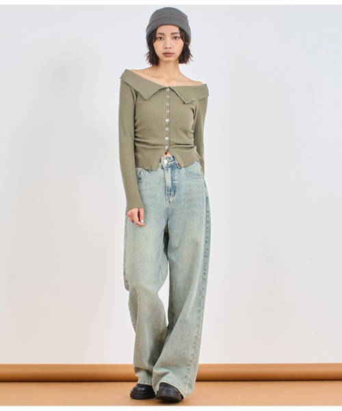 ANAP(アナップ)の「ボタンデザインオフショルトップス(Tシャツ/カットソー・レディース・アイボリー/ブラック/カーキ・FREE)」の20枚目の写真