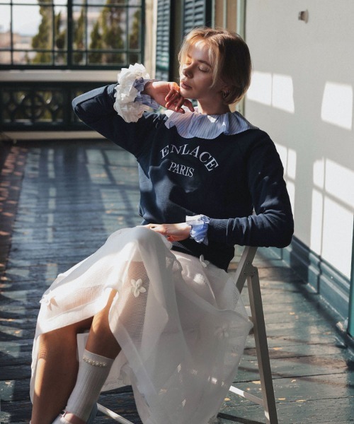 DONOBAN(ドノバン)の「フラワーメッシュスカート(スカート・レディース・イエロー/ホワイト/ブラック・M/S)」の7枚目の写真