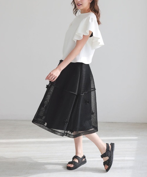 DONOBAN(ドノバン)の「フラワーメッシュスカート(スカート・レディース・イエロー/ホワイト/ブラック・M/S)」の14枚目の写真