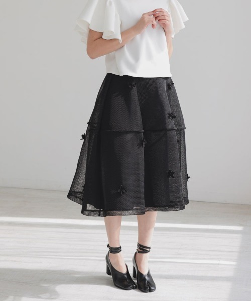 DONOBAN(ドノバン)の「フラワーメッシュスカート(スカート・レディース・イエロー/ホワイト/ブラック・M/S)」の11枚目の写真