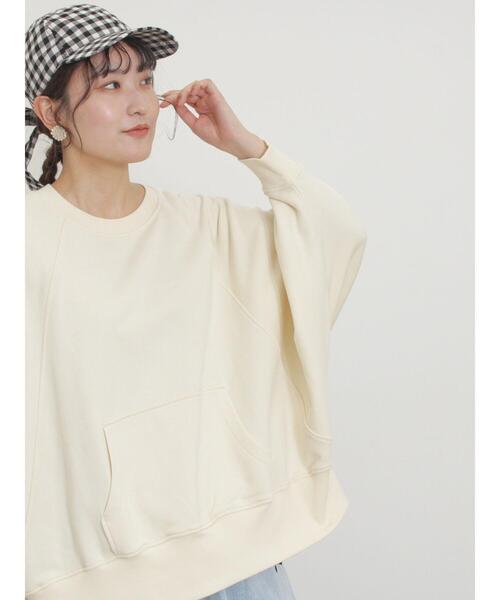 Samansa Mos2（サマンサ モスモス）の「ドルマンスリーブゆるスウェット（Tシャツ/カットソー・レディース・チャコールグレー/キナリ/ブルー/ブラウン・F）」の18枚目の写真