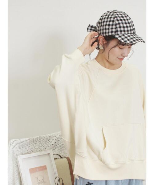 Samansa Mos2（サマンサ モスモス）の「ドルマンスリーブゆるスウェット（Tシャツ/カットソー・レディース・チャコールグレー/キナリ/ブルー/ブラウン・F）」の19枚目の写真