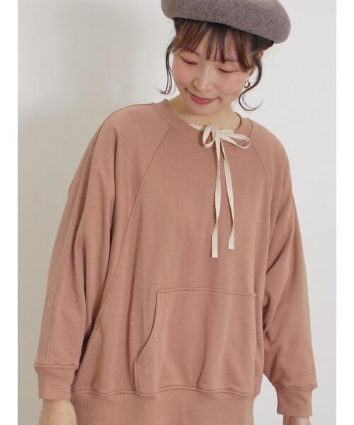 Samansa Mos2（サマンサ モスモス）の「ドルマンスリーブゆるスウェット（Tシャツ/カットソー・レディース・チャコールグレー/キナリ/ブルー/ブラウン・F）」の13枚目の写真