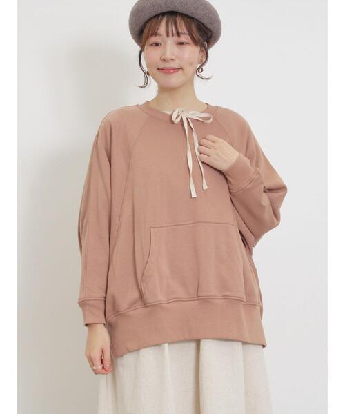 Samansa Mos2（サマンサ モスモス）の「ドルマンスリーブゆるスウェット（Tシャツ/カットソー・レディース・チャコールグレー/キナリ/ブルー/ブラウン・F）」の14枚目の写真