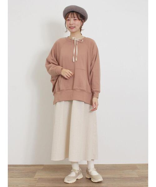 Samansa Mos2（サマンサ モスモス）の「ドルマンスリーブゆるスウェット（Tシャツ/カットソー・レディース・チャコールグレー/キナリ/ブルー/ブラウン・F）」の16枚目の写真