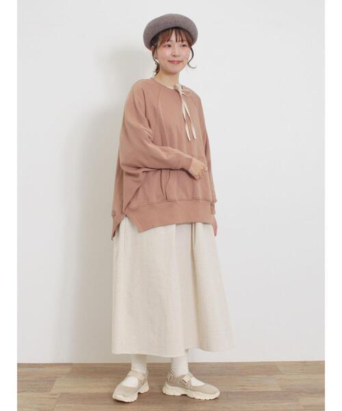 Samansa Mos2（サマンサ モスモス）の「ドルマンスリーブゆるスウェット（Tシャツ/カットソー・レディース・チャコールグレー/キナリ/ブルー/ブラウン・F）」の17枚目の写真