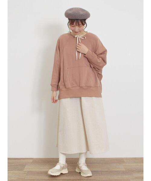 Samansa Mos2（サマンサ モスモス）の「ドルマンスリーブゆるスウェット（Tシャツ/カットソー・レディース・チャコールグレー/キナリ/ブルー/ブラウン・F）」の9枚目の写真