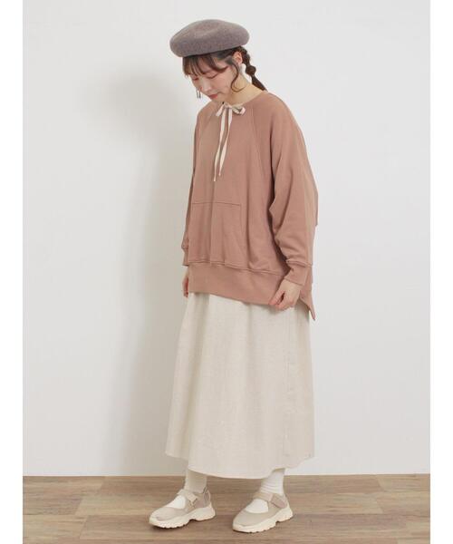 Samansa Mos2（サマンサ モスモス）の「ドルマンスリーブゆるスウェット（Tシャツ/カットソー・レディース・チャコールグレー/キナリ/ブルー/ブラウン・F）」の10枚目の写真