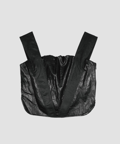 VIAVANDA（ヴィアヴァンダ）の「VIA FAKE LEATHER TANK（タンクトップ・レディース・ブラック/ベージュ/ブラウン・FREE）」の19枚目の写真