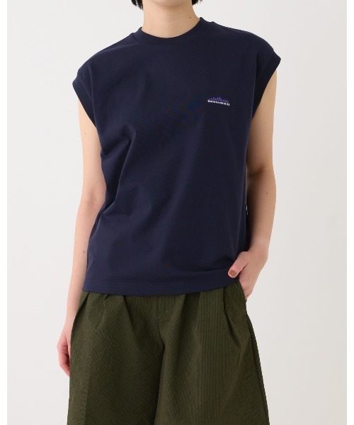 THOUSAND MILE(サウザンドマイル)の「【THOUSAND MILE】FRENCH SLEEVE TEE/フレンチスリーブTシャツ(Tシャツ/カットソー・レディース・ホワイト/グリーン/ネイビー/オレンジ/ブラック/サックスブルー/グレー・FREE)」の6枚目の写真