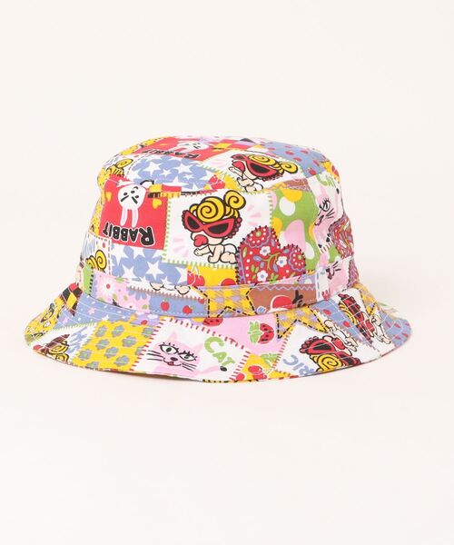 HYSTERIC MINI（ヒステリックミニ）の「SCRAP PATCHWORK総柄 バケットハット（ハット・キッズ・マルチ/ブルー・50/52/54/56）」の2枚目の写真