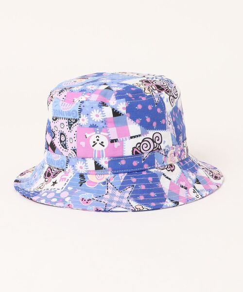 HYSTERIC MINI（ヒステリックミニ）の「SCRAP PATCHWORK総柄 バケットハット（ハット・キッズ・マルチ/ブルー・50/52/54/56）」の3枚目の写真