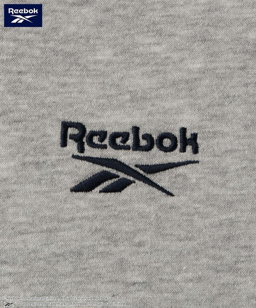Reebok（リーボック）の「Reebok/リーボック 別注ダブルロゴ刺繍/プリント ビッグシルエットプルオーバーパーカー（パーカー・レディース・アッシュグレー/ブラック/ダークネイビー/オフホワイト・L/M）」の5枚目の写真