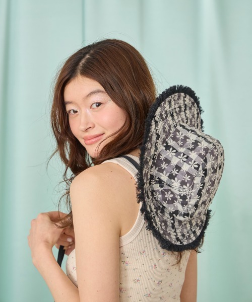 kaorinomori(カオリノモリ)の「kaorinomori プラーハット / カオリノモリ(ハット・レディース・ブラック/アイボリー/ピンク・M/57.5cm)」の5枚目の写真