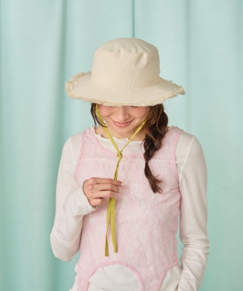 kaorinomori(カオリノモリ)の「kaorinomori プラーハット / カオリノモリ(ハット・レディース・ブラック/アイボリー/ピンク・M/57.5cm)」の9枚目の写真