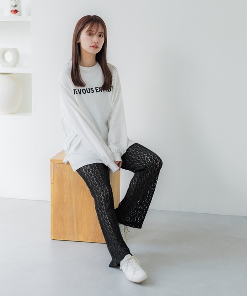 セール】ストレッチチュールレース フレアパンツ（その他パンツ