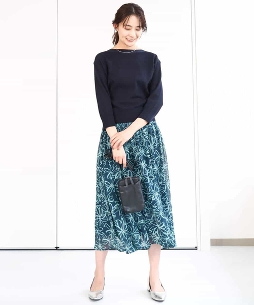 MK MICHEL KLEIN(エムケーミッシェルクラン)の「アイレット柄ドルマン風ニット/洗える(ニット/セーター・レディース・アクア/ホワイト/レッド系/ネイビー/ライトブラウン・38)」の9枚目の写真