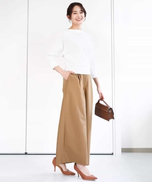 MK MICHEL KLEIN(エムケーミッシェルクラン)の「アイレット柄ドルマン風ニット/洗える(ニット/セーター・レディース・アクア/ホワイト/レッド系/ネイビー/ライトブラウン・38)」の20枚目の写真