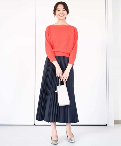 MK MICHEL KLEIN(エムケーミッシェルクラン)の「アイレット柄ドルマン風ニット/洗える(ニット/セーター・レディース・アクア/ホワイト/レッド系/ネイビー/ライトブラウン・38)」の22枚目の写真