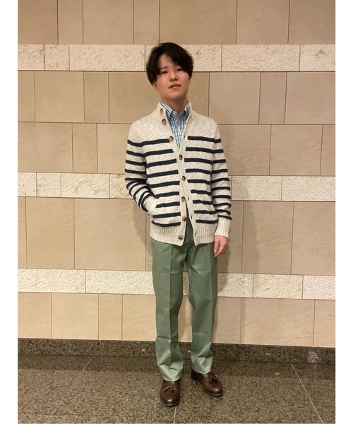 BROOKS BROTHERS(ブルックスブラザーズ)の「コットン/リネン マリナーストライプ モックネックカーディガン(カーディガン/ボレロ・メンズ・オートミール・MEDIUM/LARGE/X-LARGE/SMALL)」の11枚目の写真