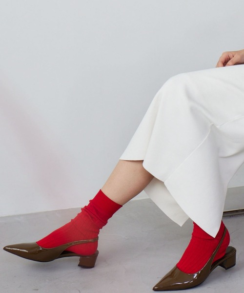 BARNYARDSTORM（バンヤードストーム）の「BARNYARDSTORM /  BYDリブソックス（ソックス/靴下・レディース・レッド/ライトグレー/オフホワイト・FREE）」の4枚目の写真