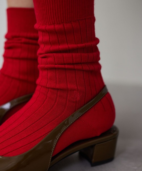 BARNYARDSTORM（バンヤードストーム）の「BARNYARDSTORM /  BYDリブソックス（ソックス/靴下・レディース・レッド/ライトグレー/オフホワイト・FREE）」の6枚目の写真