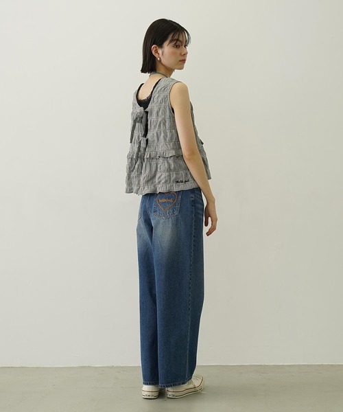 MILKFED.(ミルクフェド)の「RIBBON FRILL TANK TOP(タンクトップ・レディース・ライトパープル/ブルー/ブラック・ONE SIZE)」の10枚目の写真