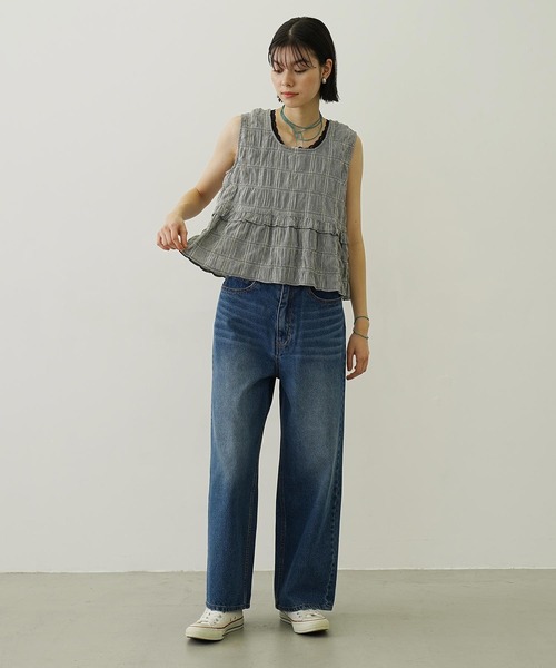 MILKFED.(ミルクフェド)の「RIBBON FRILL TANK TOP(タンクトップ・レディース・ライトパープル/ブルー/ブラック・ONE SIZE)」の11枚目の写真