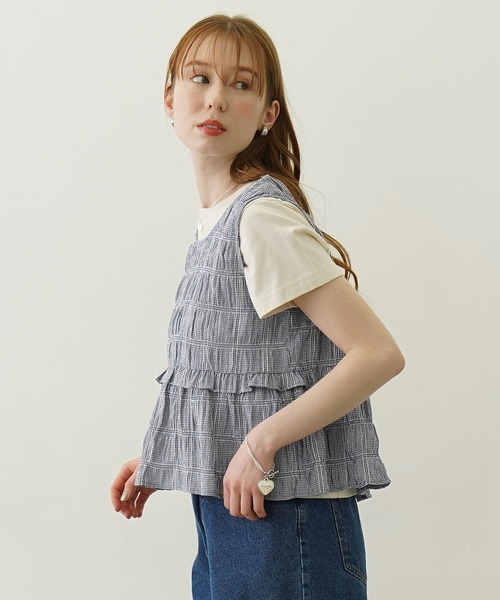 MILKFED.(ミルクフェド)の「RIBBON FRILL TANK TOP(タンクトップ・レディース・ライトパープル/ブルー/ブラック・ONE SIZE)」の13枚目の写真