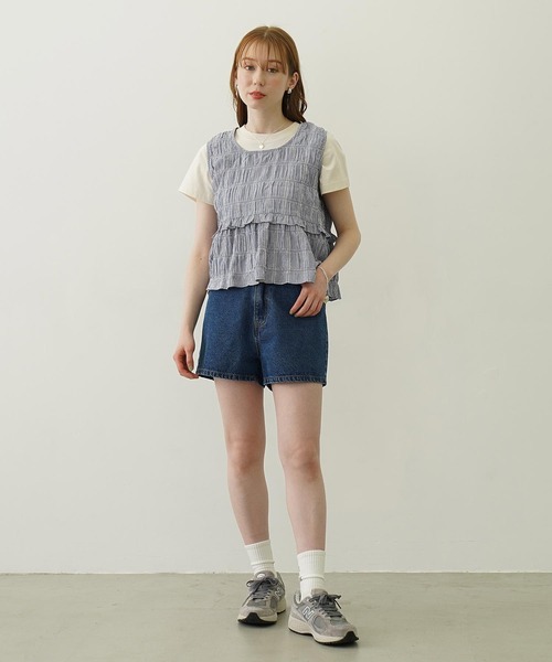 MILKFED.(ミルクフェド)の「RIBBON FRILL TANK TOP(タンクトップ・レディース・ライトパープル/ブルー/ブラック・ONE SIZE)」の15枚目の写真