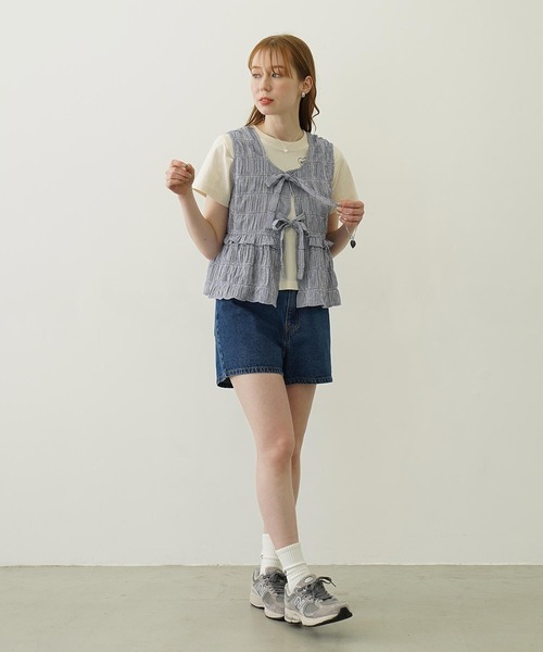 MILKFED.(ミルクフェド)の「RIBBON FRILL TANK TOP(タンクトップ・レディース・ライトパープル/ブルー/ブラック・ONE SIZE)」の16枚目の写真