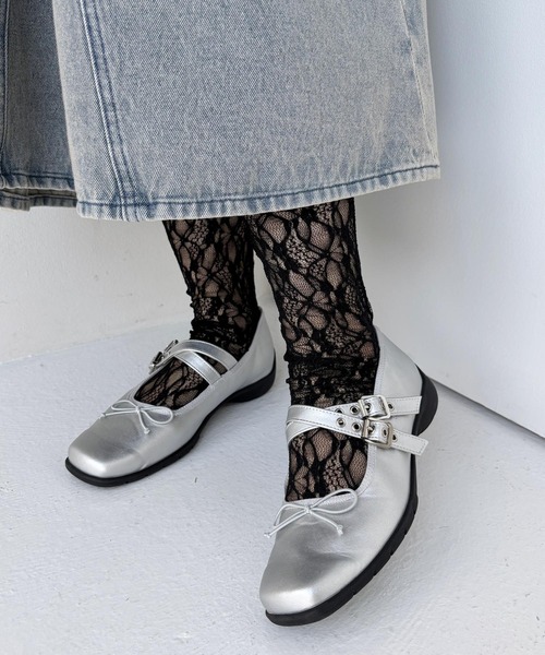 Heather(ヘザー)の「レースハイSOX 327688(ソックス/靴下・レディース・アイボリー/ブラック・ONE SIZE)」の3枚目の写真