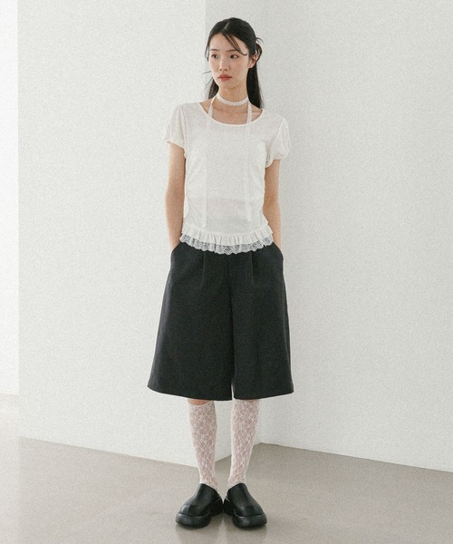 Heather(ヘザー)の「レースハイSOX 327688(ソックス/靴下・レディース・アイボリー/ブラック・ONE SIZE)」の15枚目の写真