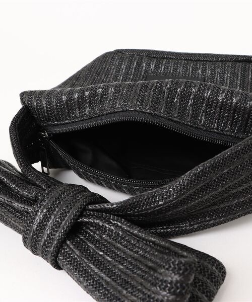 HELOYSE(エロイーズ)の「RIBBON POUCH RAFFIA(ハンドバッグ・レディース・ベージュ/ブラック・FREE)」の11枚目の写真
