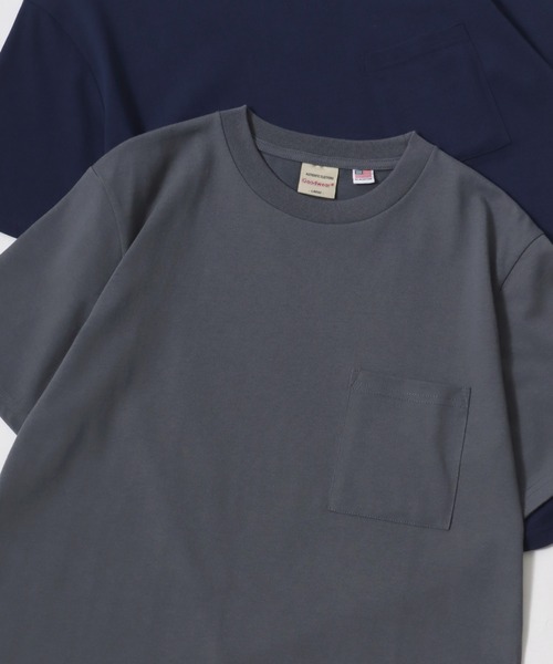 Goodwear（グッドウェア）の「Goodwear/グッドウェア USAコットン 吸水速乾 接触冷感 無地 ポケット クルーネック 半袖Tシャツ/レディース メンズ（Tシャツ/カットソー・メンズ・グレー/ブラック/ネイビー/グリーン/ホワイト・M/L/XL）」の4枚目の写真