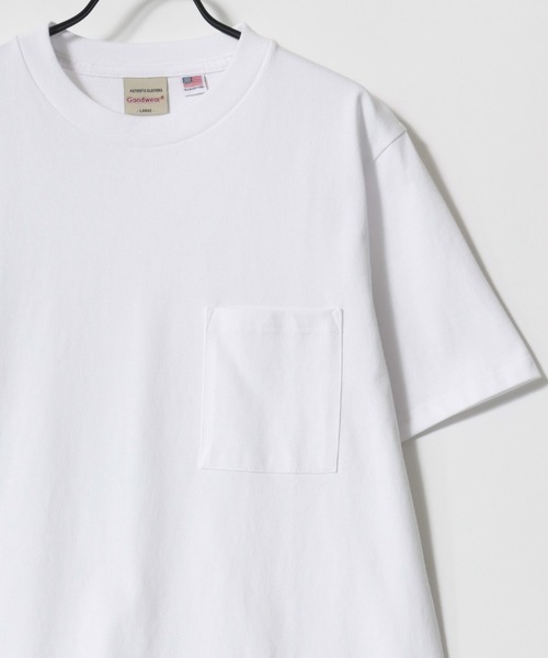 Goodwear（グッドウェア）の「Goodwear/グッドウェア USAコットン 吸水速乾 接触冷感 無地 ポケット クルーネック 半袖Tシャツ/レディース メンズ（Tシャツ/カットソー・メンズ・グレー/ブラック/ネイビー/グリーン/ホワイト・M/L/XL）」の6枚目の写真