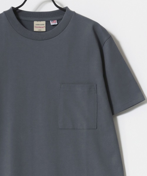 Goodwear（グッドウェア）の「Goodwear/グッドウェア USAコットン 吸水速乾 接触冷感 無地 ポケット クルーネック 半袖Tシャツ/レディース メンズ（Tシャツ/カットソー・メンズ・グレー/ブラック/ネイビー/グリーン/ホワイト・M/L/XL）」の8枚目の写真
